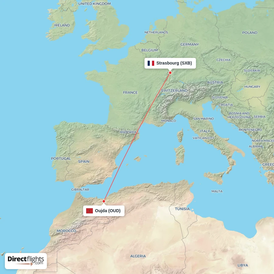 SXB - OUD route map