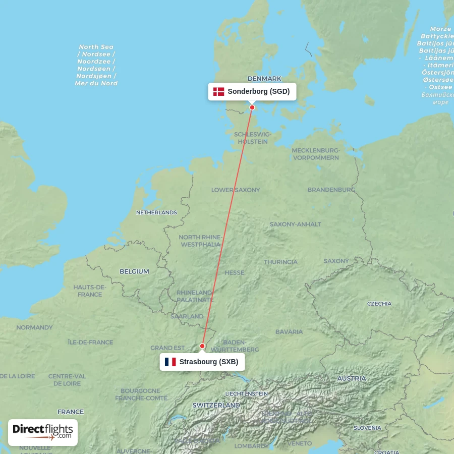 SXB - SGD route map