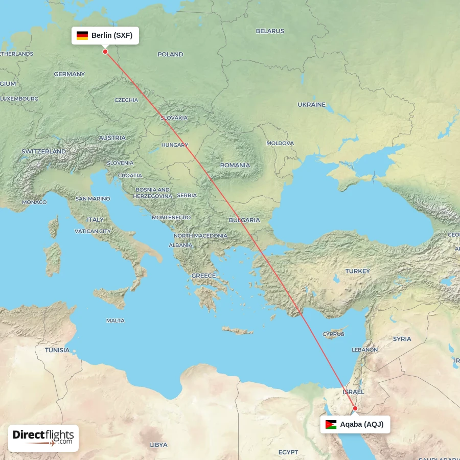 SXF - AQJ route map