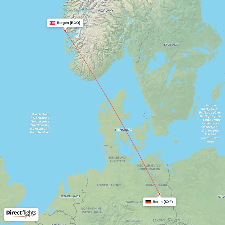 SXF - BGO route map