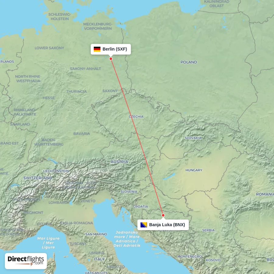 SXF - BNX route map