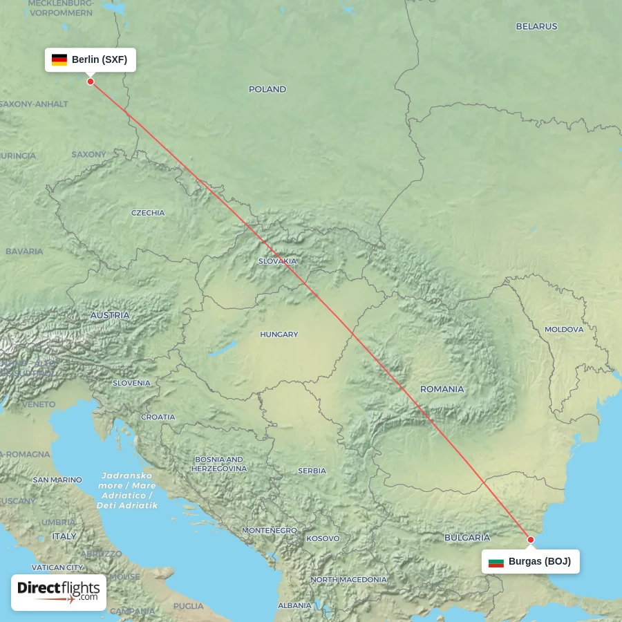 SXF - BOJ route map