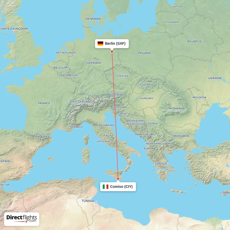 SXF - CIY route map