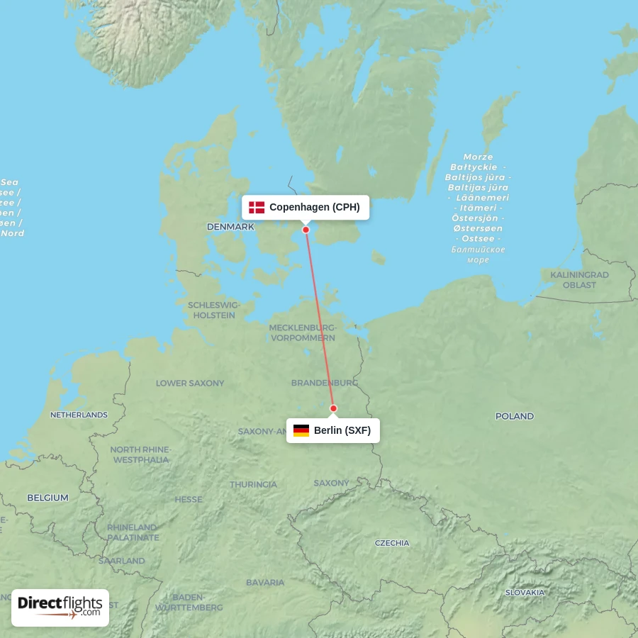 SXF - CPH route map