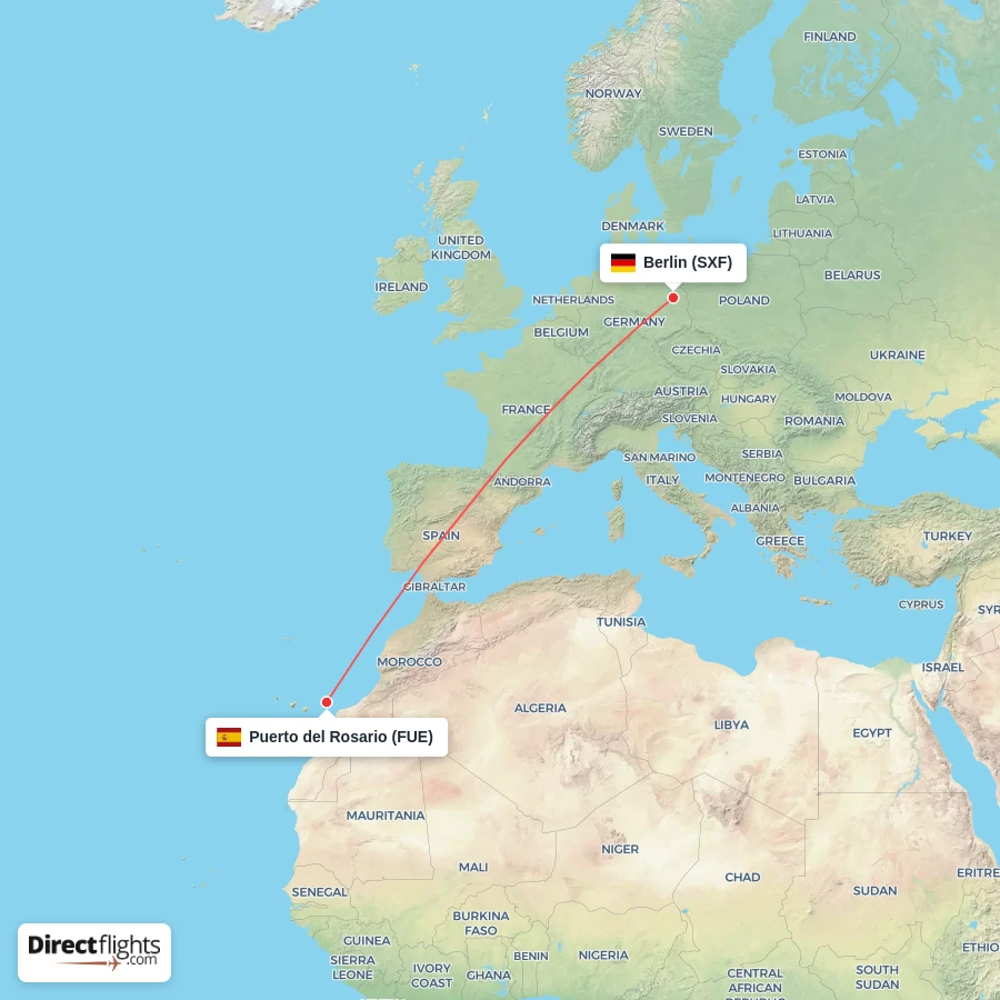 SXF - FUE route map