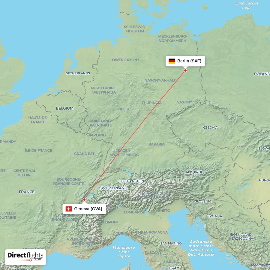 SXF - GVA route map