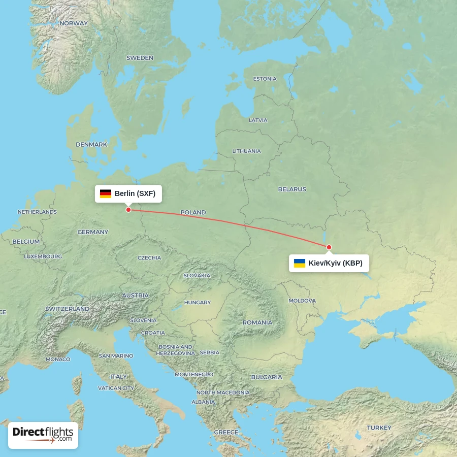 SXF - KBP route map