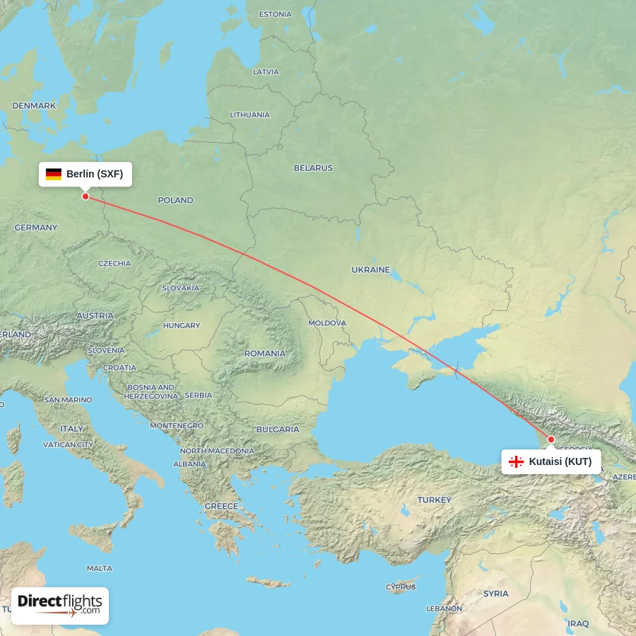 SXF - KUT route map