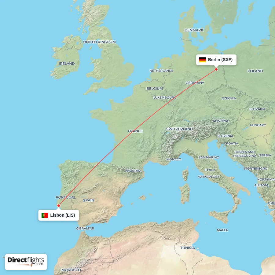 SXF - LIS route map