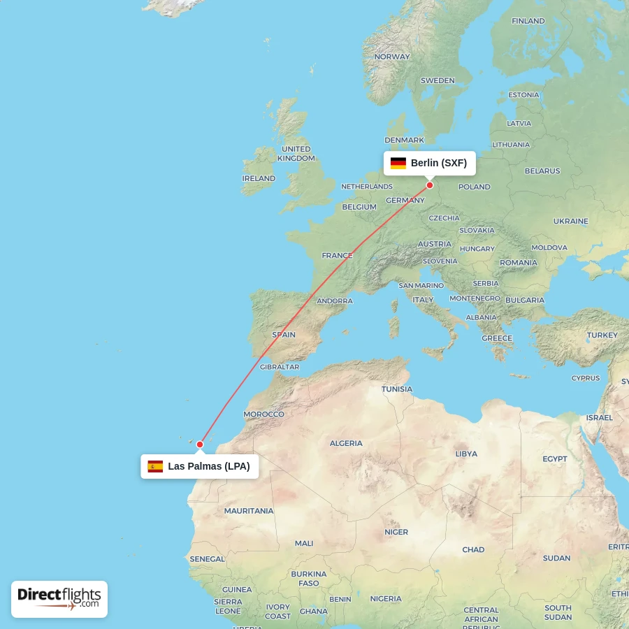 SXF - LPA route map