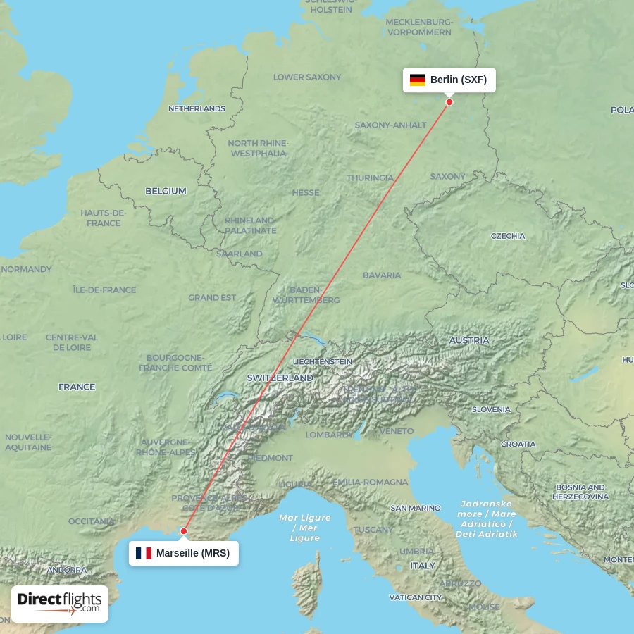 SXF - MRS route map