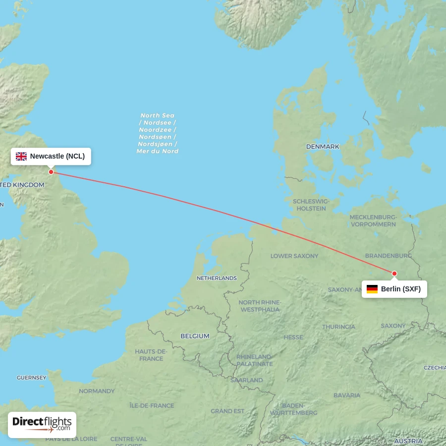 SXF - NCL route map