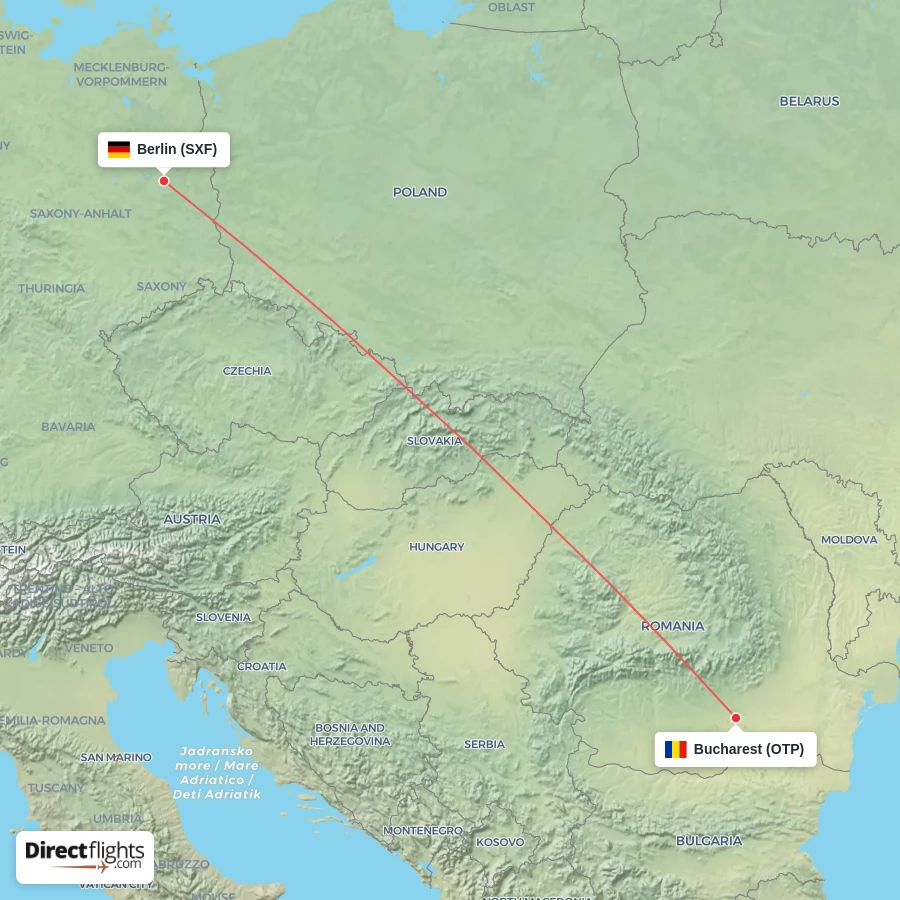 SXF - OTP route map