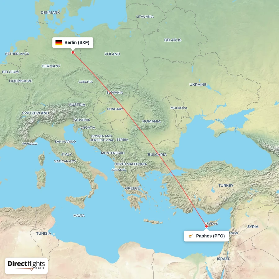 SXF - PFO route map