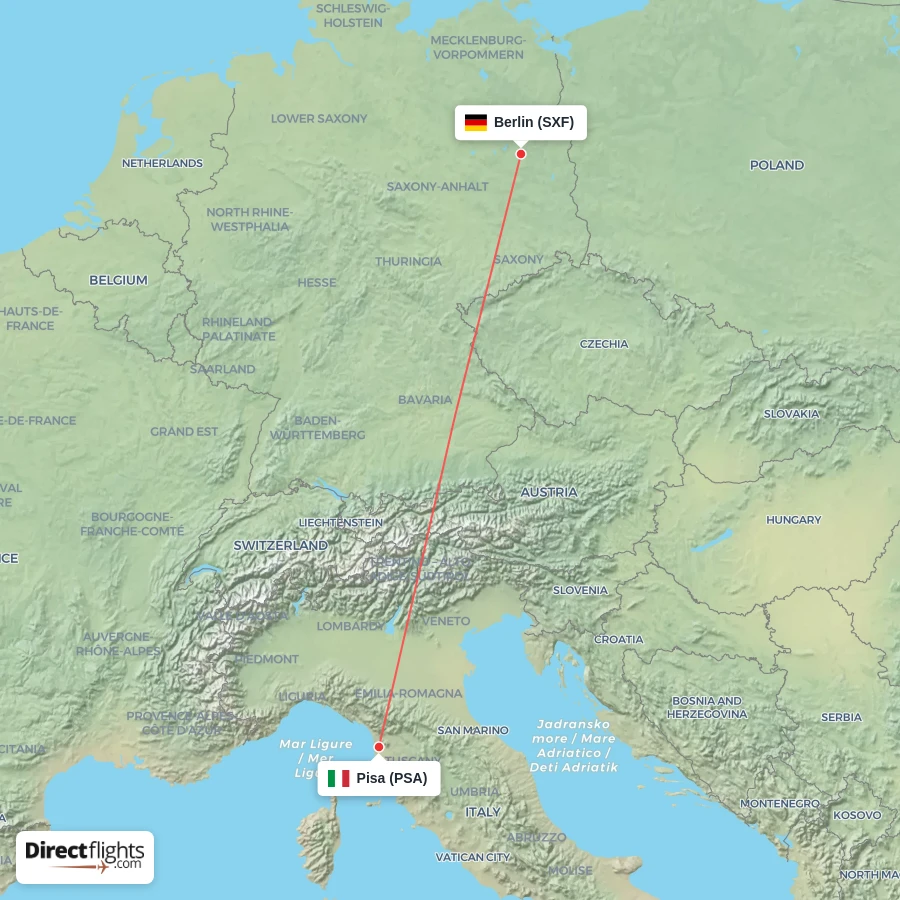 SXF - PSA route map