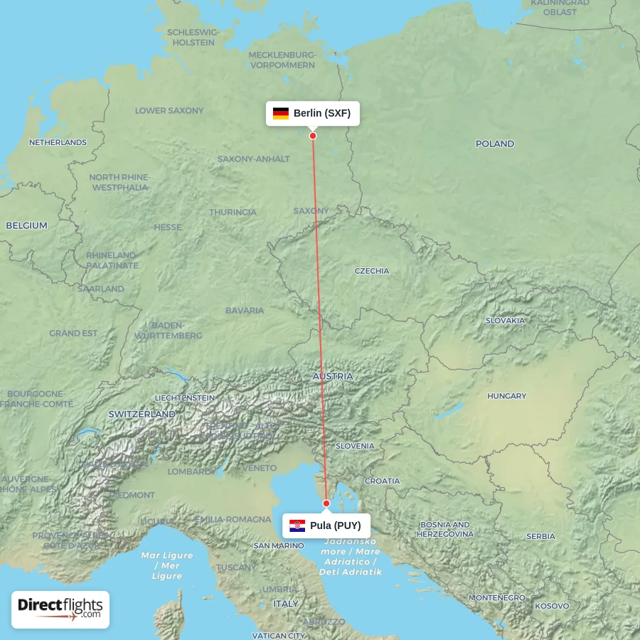 SXF - PUY route map