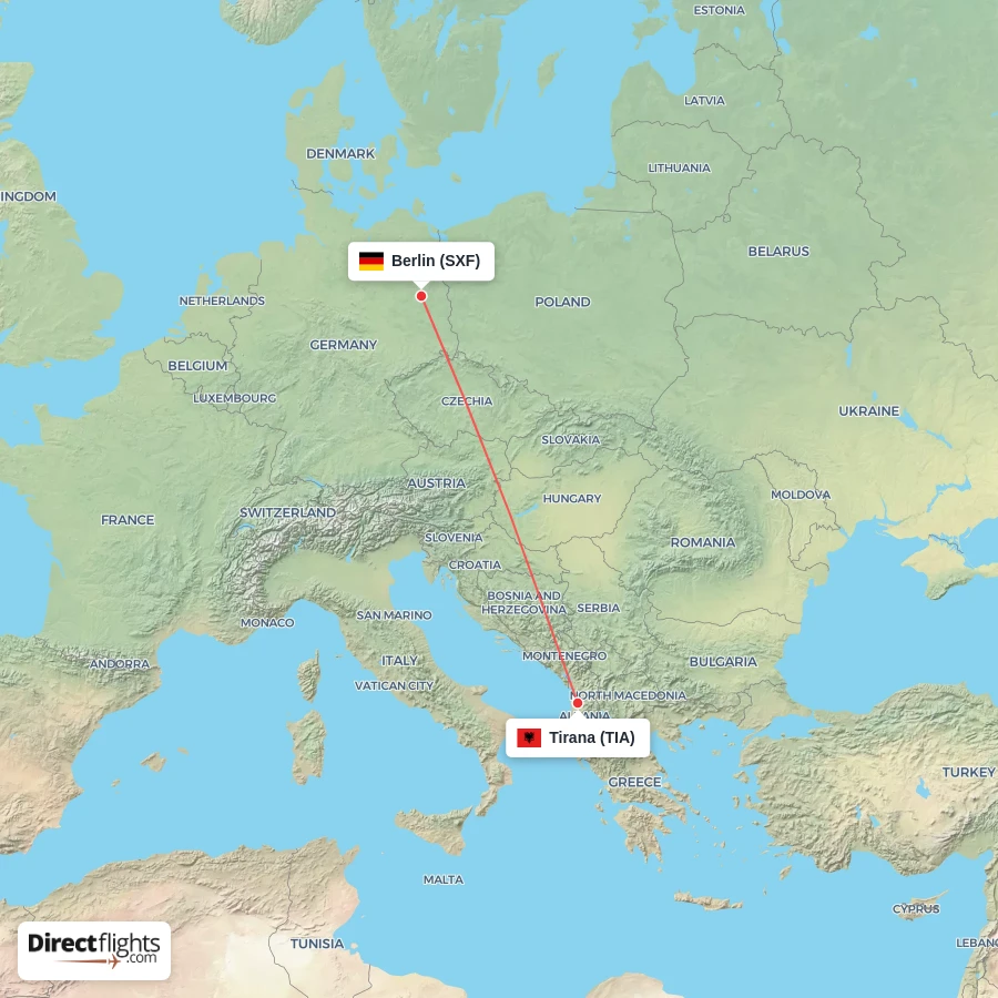 SXF - TIA route map
