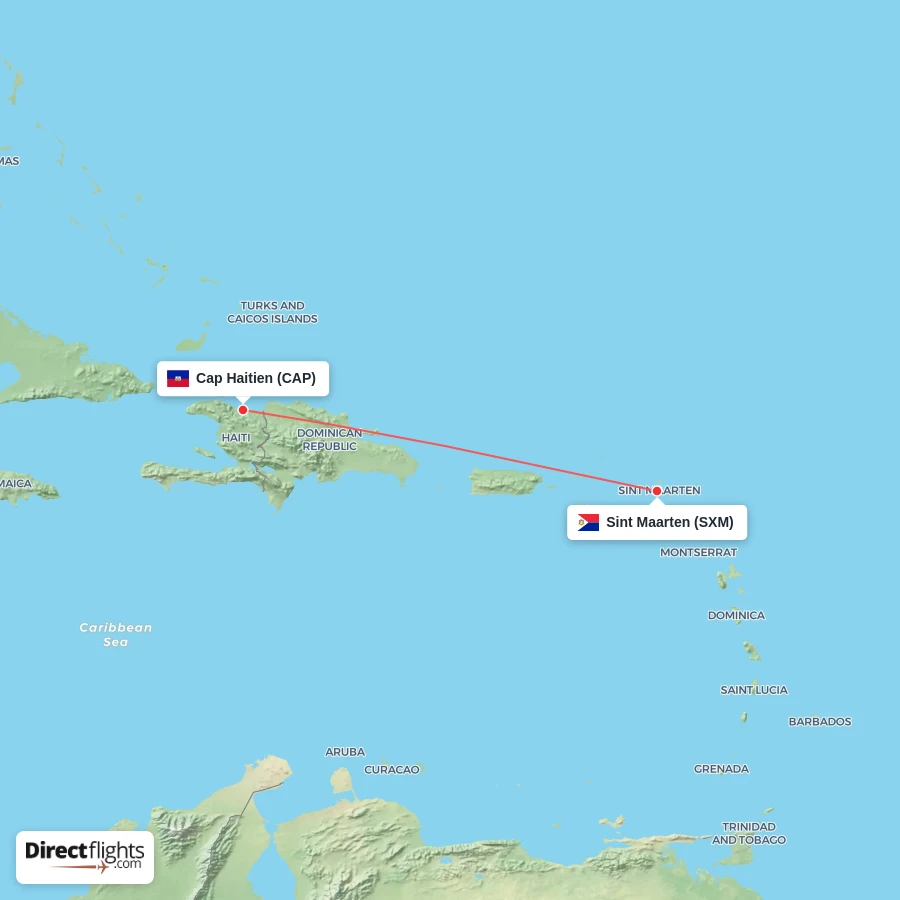 SXM - CAP route map