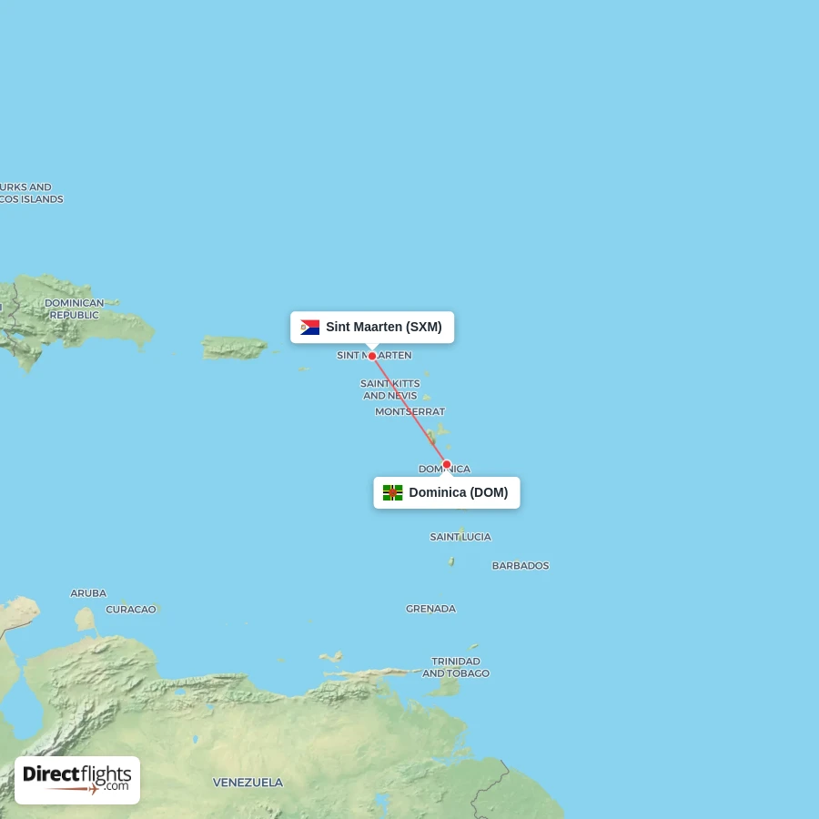 SXM - DOM route map