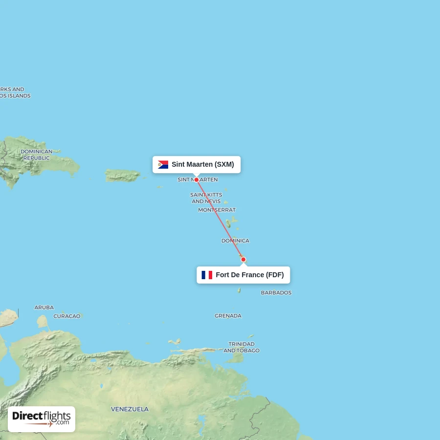 SXM - FDF route map