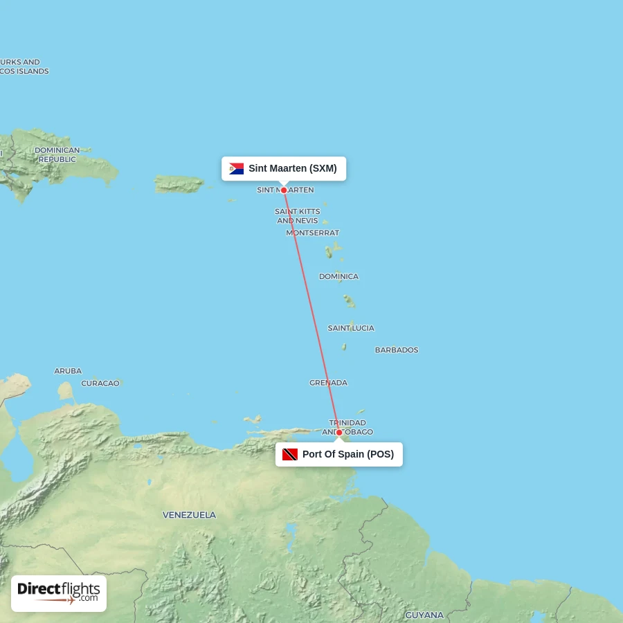 SXM - POS route map