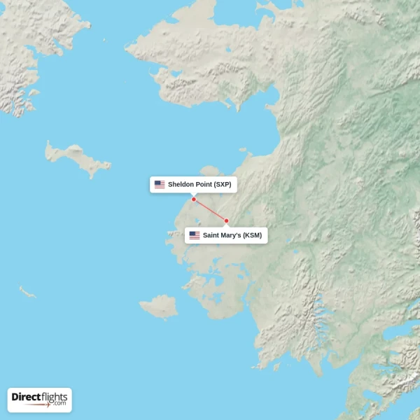Sheldon Point - Saint Mary's direct flight map