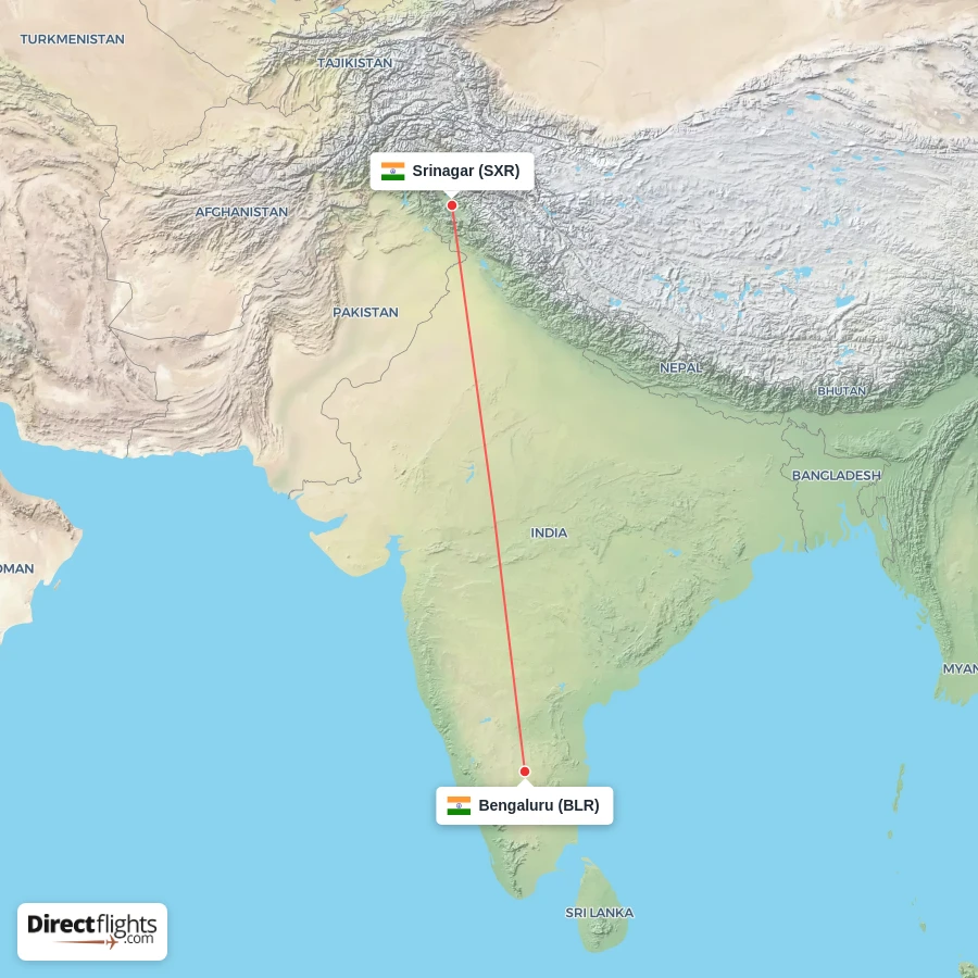 SXR - BLR route map
