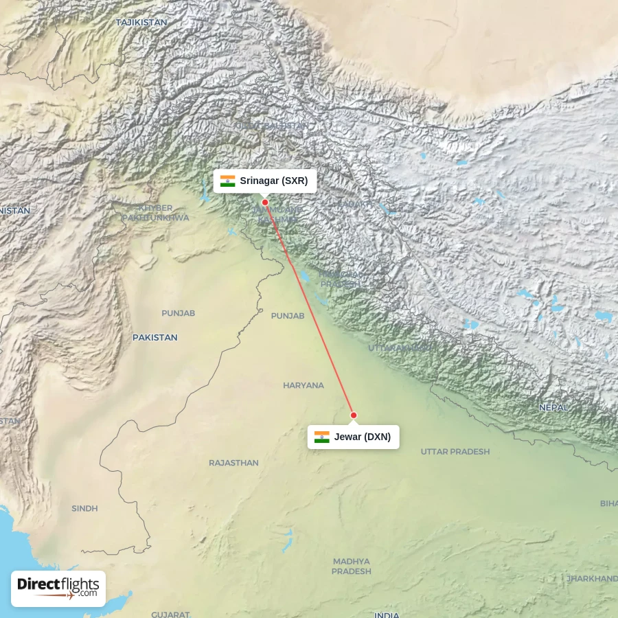 SXR - DXN route map