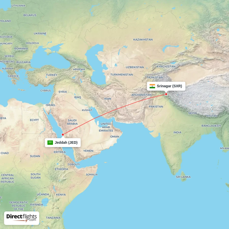 SXR - JED route map