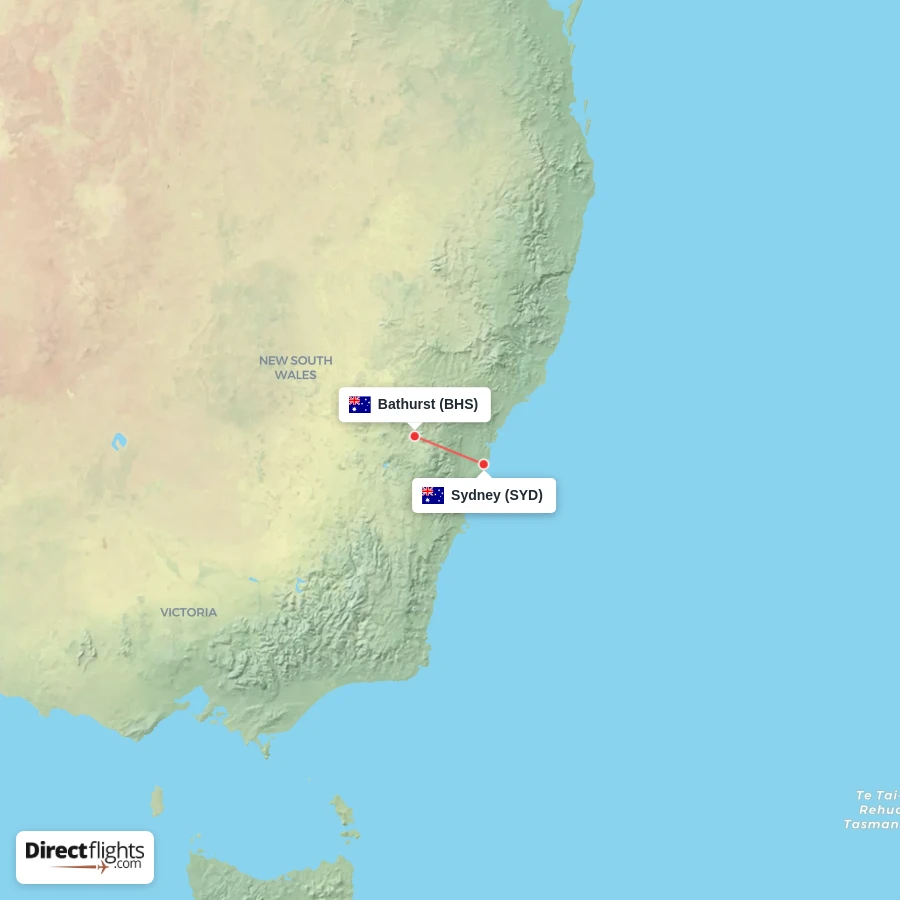 SYD - BHS route map