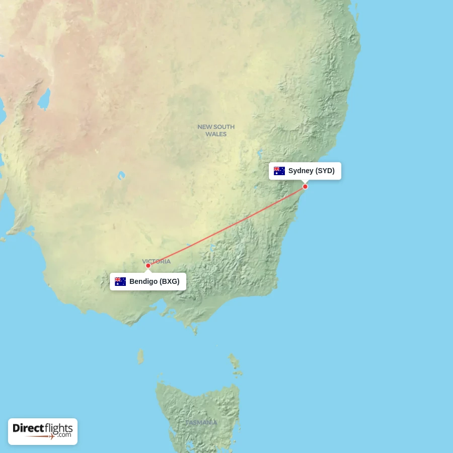 SYD - BXG route map