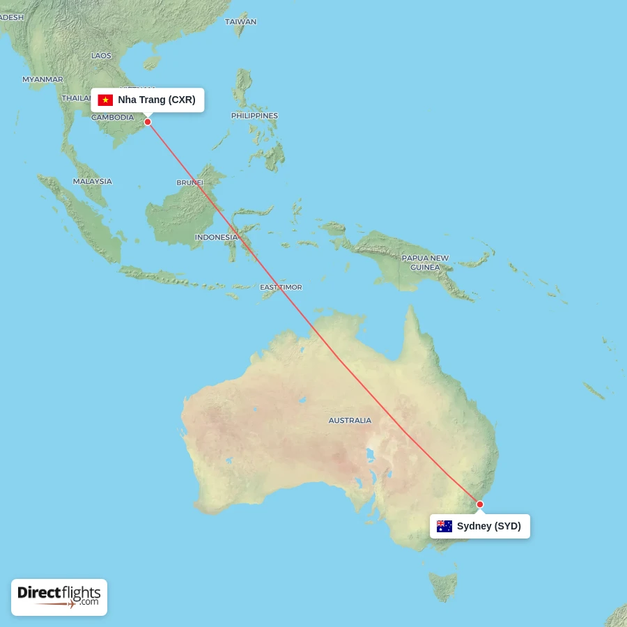 SYD - CXR route map