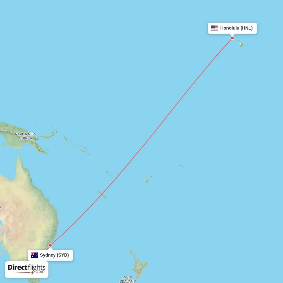 SYD - HNL route map