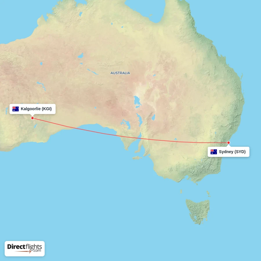 SYD - KGI route map