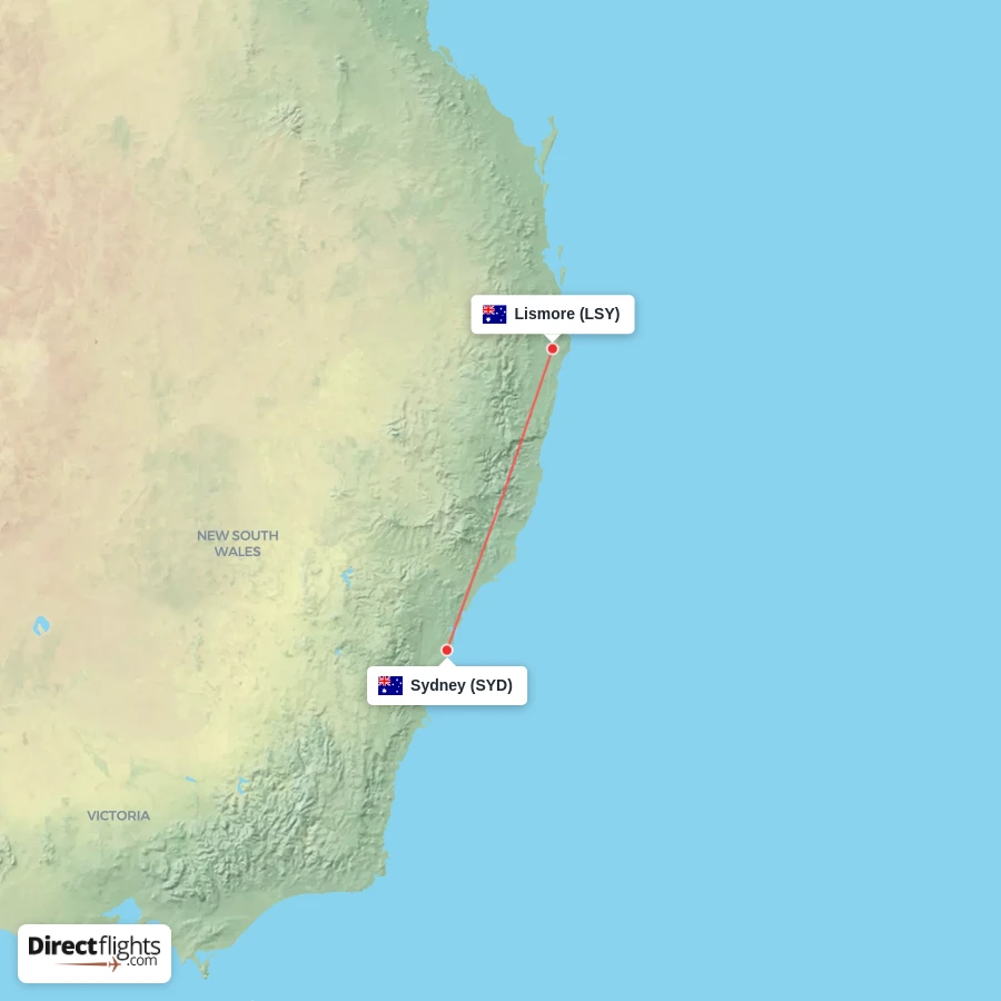 SYD - LSY route map