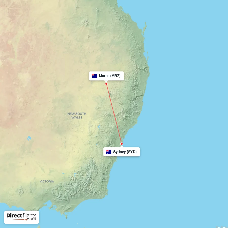 SYD - MRZ route map