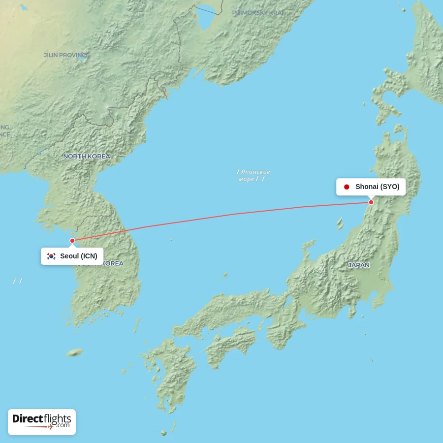 SYO - ICN route map