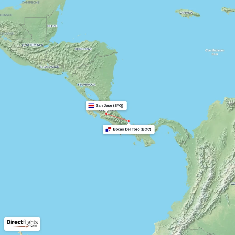 SYQ - BOC route map