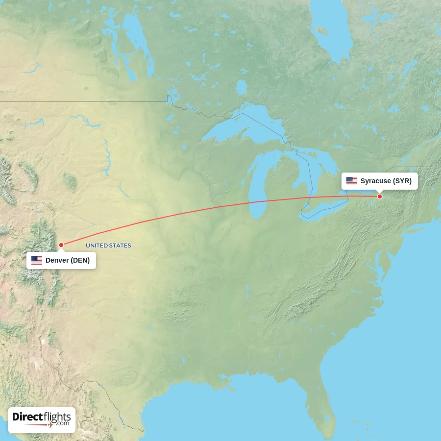 SYR - DEN route map