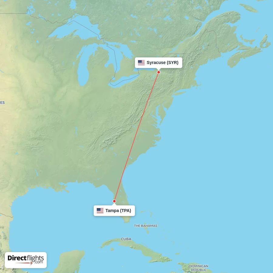 SYR - TPA route map