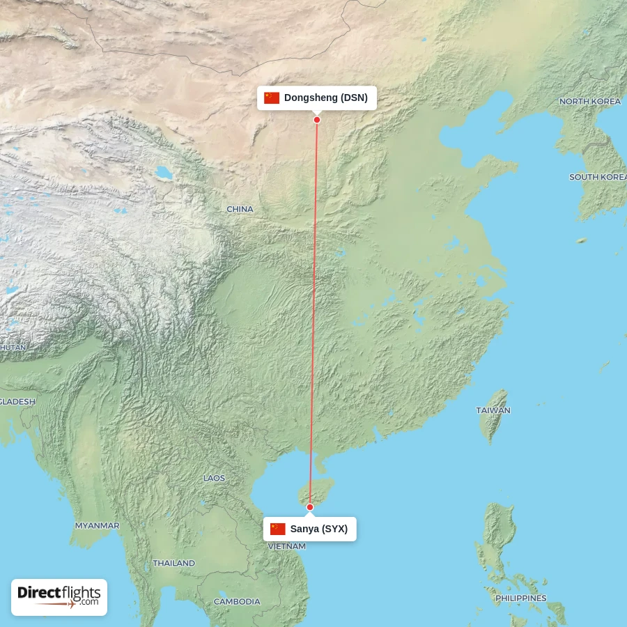 SYX - DSN route map