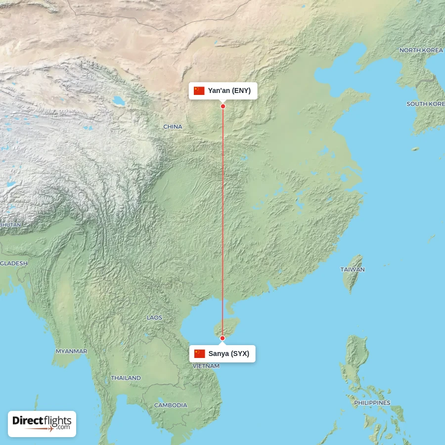SYX - ENY route map