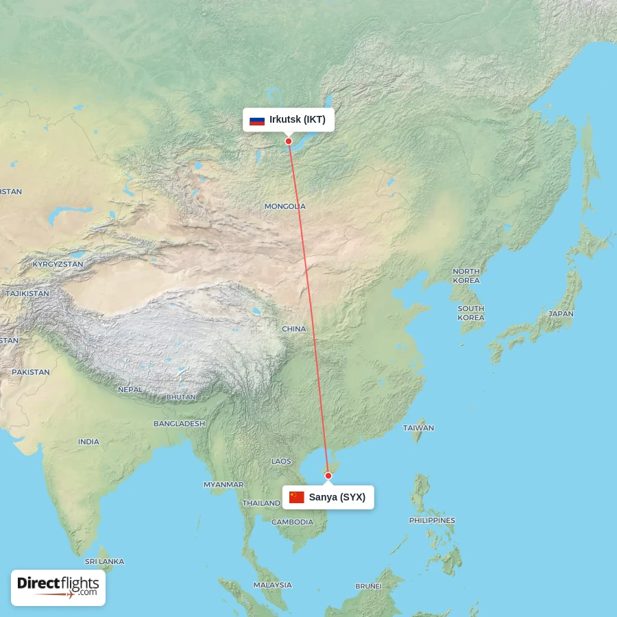 SYX - IKT route map