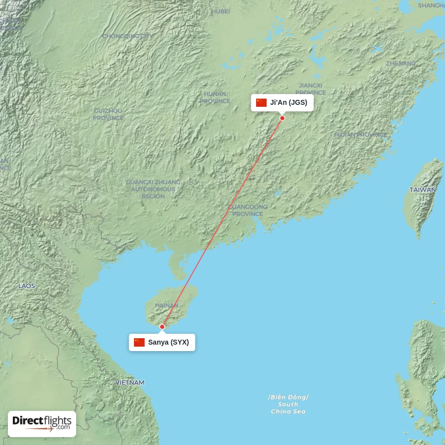 SYX - JGS route map