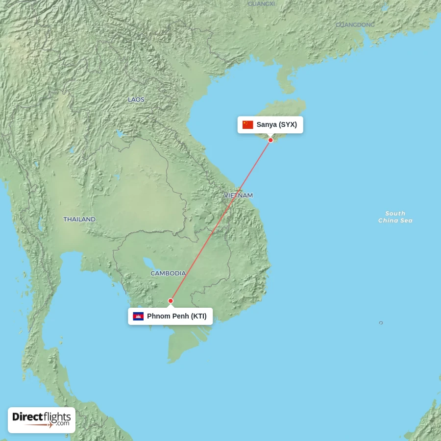 SYX - KTI route map