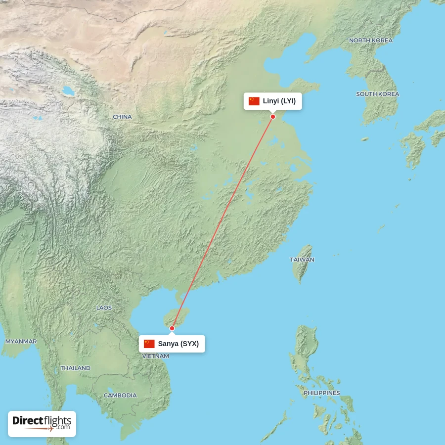 SYX - LYI route map