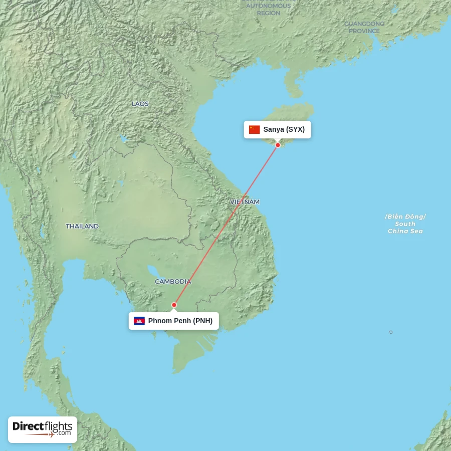 SYX - PNH route map