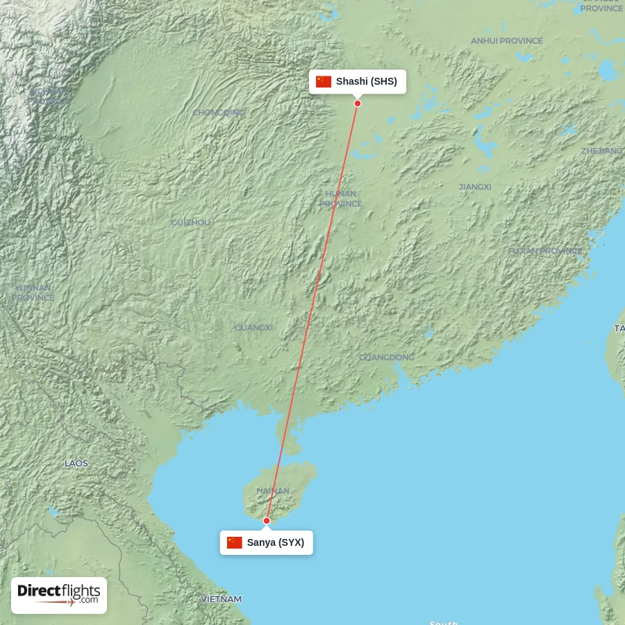 SYX - SHS route map