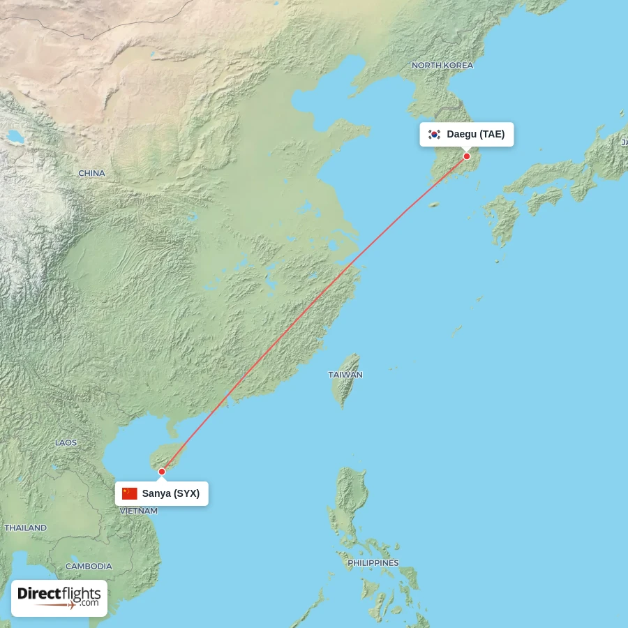 SYX - TAE route map