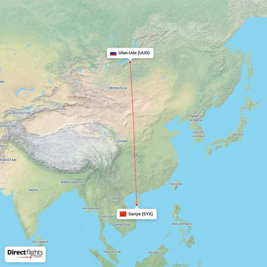 SYX - UUD route map